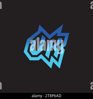 VK initial inspiration logo design esport and gaming clan ideas Stock Vector