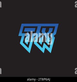 TX initial inspiration logo design esport and gaming clan ideas Stock Vector