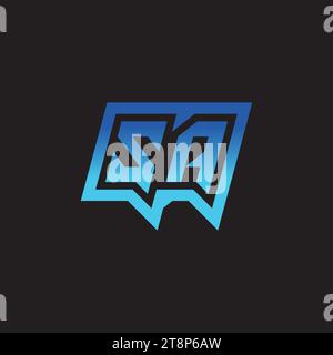 SA initial inspiration logo design esport and gaming clan ideas Stock Vector