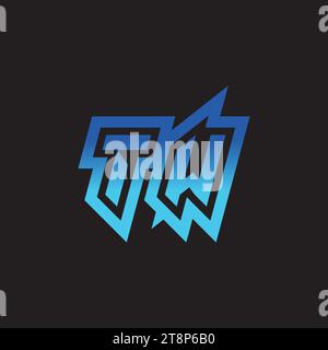 TW initial inspiration logo design esport and gaming clan ideas Stock Vector