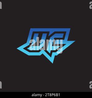 UC initial inspiration logo design esport and gaming clan ideas Stock Vector