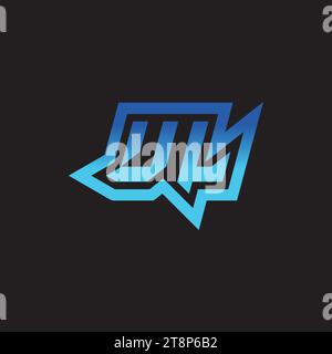 UL initial inspiration logo design esport and gaming clan ideas Stock Vector