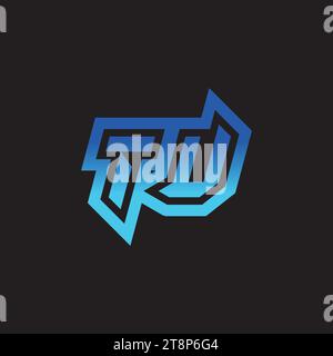 TU initial inspiration logo design esport and gaming clan ideas Stock Vector