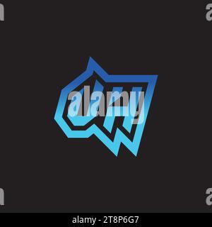 VH initial inspiration logo design esport and gaming clan ideas Stock Vector