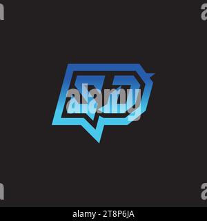 SD initial inspiration logo design esport and gaming clan ideas Stock Vector