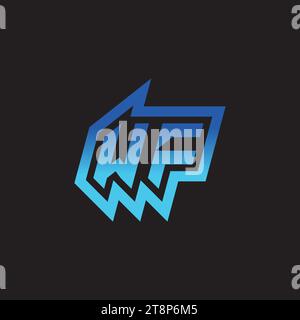 WF initial inspiration logo design esport and gaming clan ideas Stock Vector