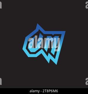VM initial inspiration logo design esport and gaming clan ideas Stock Vector
