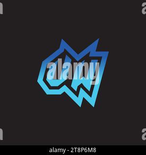 VW initial inspiration logo design esport and gaming clan ideas Stock Vector