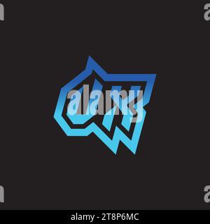 VX initial inspiration logo design esport and gaming clan ideas Stock Vector