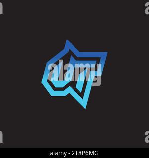 VT initial inspiration logo design esport and gaming clan ideas Stock Vector