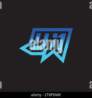 UN initial inspiration logo design esport and gaming clan ideas Stock Vector