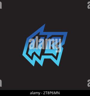 WB initial inspiration logo design esport and gaming clan ideas Stock Vector