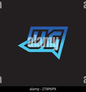 UG initial inspiration logo design esport and gaming clan ideas Stock Vector