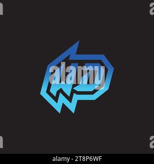 WD initial inspiration logo design esport and gaming clan ideas Stock Vector