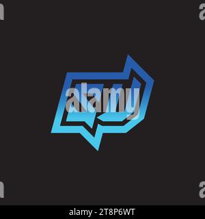 SU initial inspiration logo design esport and gaming clan ideas Stock Vector