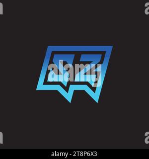 SZ initial inspiration logo design esport and gaming clan ideas Stock Vector