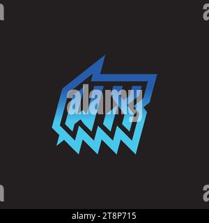 WX initial inspiration logo design esport and gaming clan ideas Stock Vector