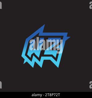 WZ initial inspiration logo design esport and gaming clan ideas Stock Vector