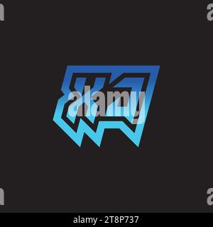 XJ initial inspiration logo design esport and gaming clan ideas Stock Vector