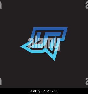 UT initial inspiration logo design esport and gaming clan ideas Stock Vector