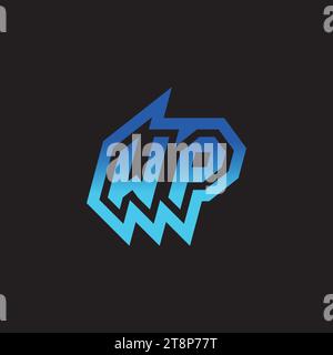 WP initial inspiration logo design esport and gaming clan ideas Stock Vector