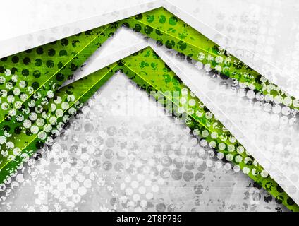 Grunge abstract tech backgroud with 3d geometric shapes. Vector design Stock Vector