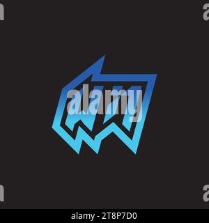 WN initial inspiration logo design esport and gaming clan ideas Stock Vector