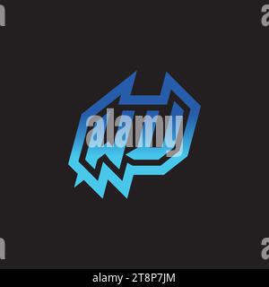 WU initial inspiration logo design esport and gaming clan ideas Stock Vector