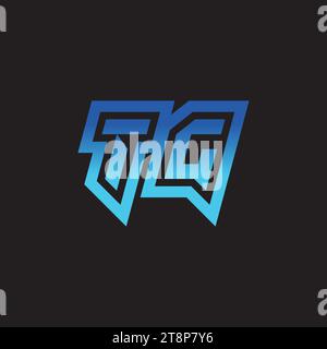 TG initial inspiration logo design esport and gaming clan ideas Stock Vector