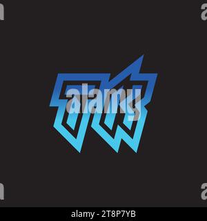 TK initial inspiration logo design esport and gaming clan ideas Stock Vector