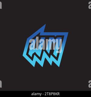 WM initial inspiration logo design esport and gaming clan ideas Stock Vector