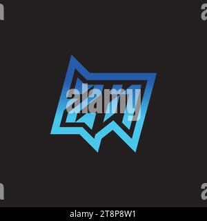 ZN initial inspiration logo design esport and gaming clan ideas Stock Vector