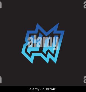YW initial inspiration logo design esport and gaming clan ideas Stock Vector