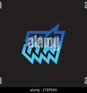 XW initial inspiration logo design esport and gaming clan ideas Stock Vector