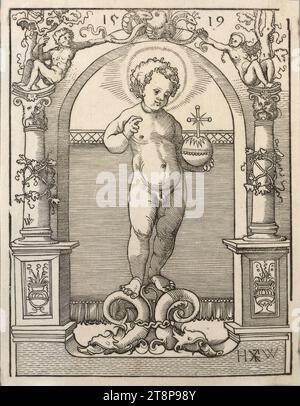 The little redeemer in the niche, Monogrammist HW1 (Hans Wandereisen ?), 1519, print, woodcut, 15.9 × 12.3 cm Stock Photo