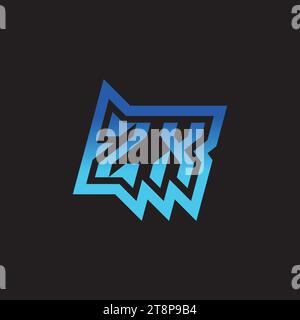 ZX initial inspiration logo design esport and gaming clan ideas Stock Vector