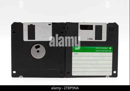 Floppy disk of 1.4 megabytes isolated on white background. Studio shot Stock Photo