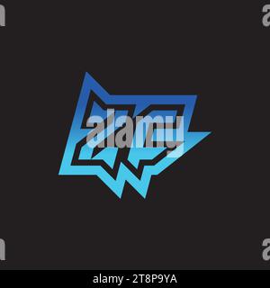 ZC initial inspiration logo design esport and gaming clan ideas Stock Vector