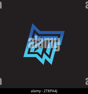 ZT initial inspiration logo design esport and gaming clan ideas Stock Vector
