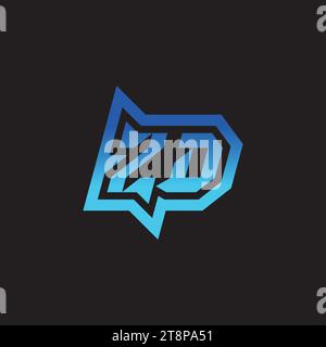 ZD initial inspiration logo design esport and gaming clan ideas Stock Vector