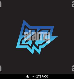 ZI initial inspiration logo design esport and gaming clan ideas Stock Vector