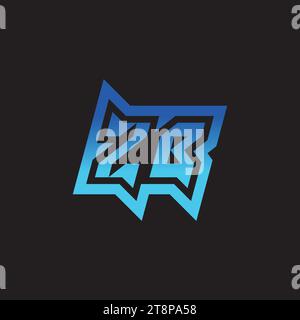 ZB initial inspiration logo design esport and gaming clan ideas Stock Vector