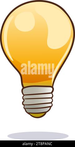 Vector illustration. Light bulb with rays shine. Energy and idea symbol. Decoration for greeting cards, patches, prints for clothes, badges, posters Stock Vector