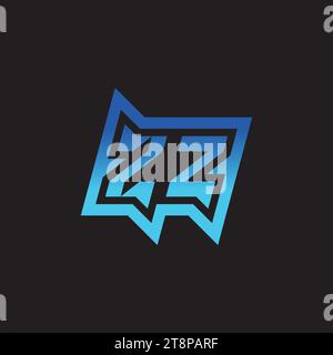 ZZ initial inspiration logo design esport and gaming clan ideas Stock Vector