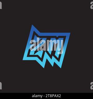 ZM initial inspiration logo design esport and gaming clan ideas Stock Vector