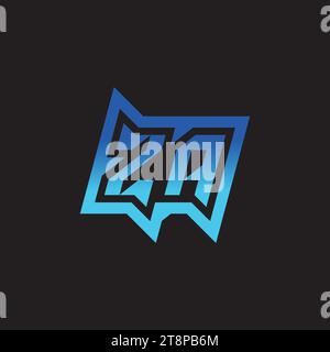 ZA initial inspiration logo design esport and gaming clan ideas Stock Vector