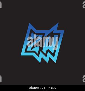 ZW initial inspiration logo design esport and gaming clan ideas Stock Vector
