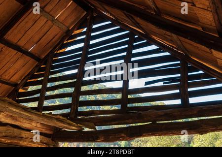 Mountain Farm Museum and Mingus Mill at Great Smoky Mountains National Park in North Carolina Stock Photo