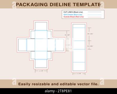 Match Box Crafts, Die line Template Editable Vector File Stock Vector