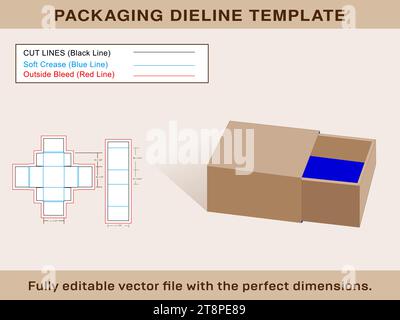 Match Box Crafts, Die line Template Editable Vector File Stock Vector